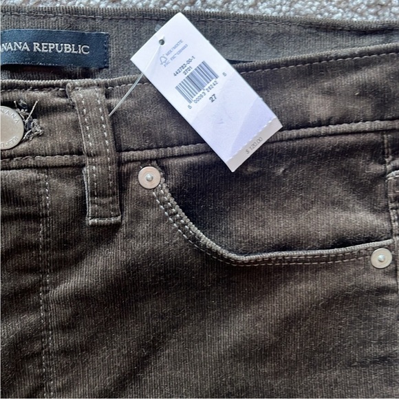Banana Republic Brown High-Rise Skinny Ankle Stretch-Corduroy Pants Size 27 NWT - Picture 7 of 10